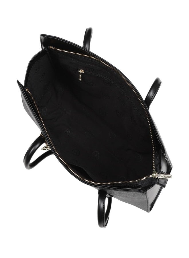 MONROW Stylish And Trendy Regularwear Black Tote Handbag For Women and Girls - Image 4
